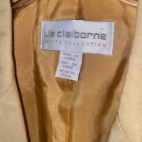 Liz Claiborne Beige Silk Blend Button Down Blazer Jacket Women's Size 2P Petite - Picture 4 of 6